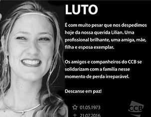 CCB lamenta morte de Lilian Dias